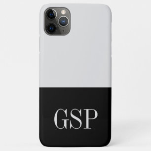 Black and White Initial Colour Block iPhone 11 Pro Max Case