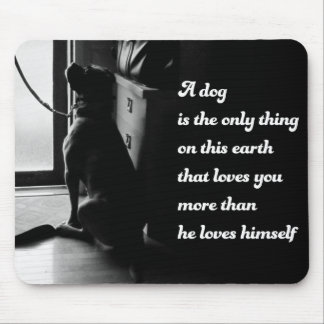 Black and White Inspirational Dog Photo Mouse Mat