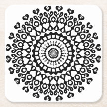 Black and white intricate detailed Mandala art