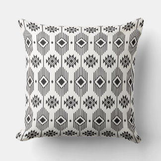 Black and white Irate tribal pattern Cushion