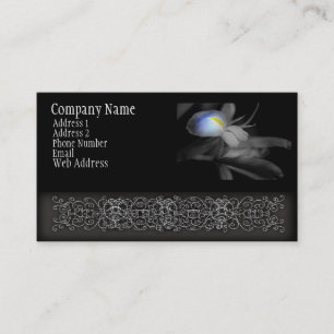 Black and White Iris Flower Photograph Business Card