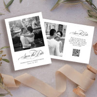 Black and White Italian Elegance Two Photo QR Code