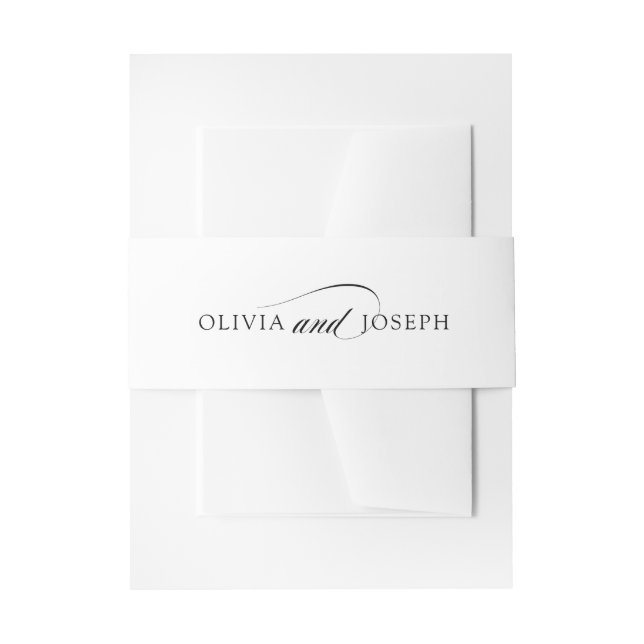 Black and White Italian Elegance | Wedding Invitation Belly Band (Front Example)