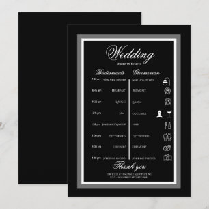 Black and white itinerary invitation