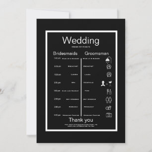 Black and white itinerary invitation