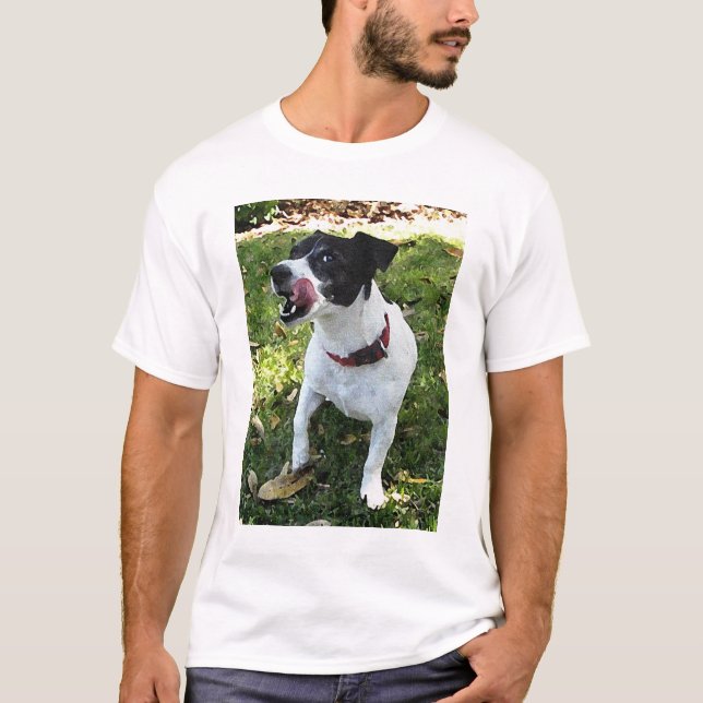 BLACK AND WHITE JACK RUSSELL TERRIER T-Shirt (Front)