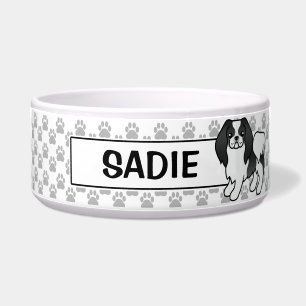Black And White Japanese Chin Cartoon Dog