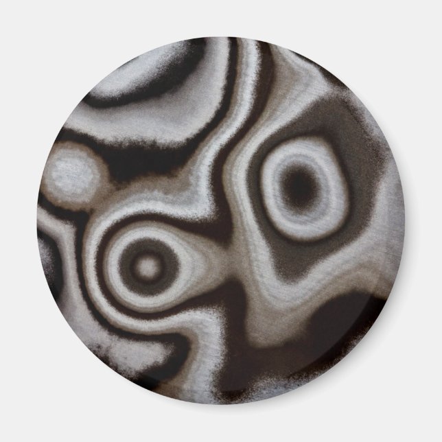 Black and white Jasper stone Magnet (Front)