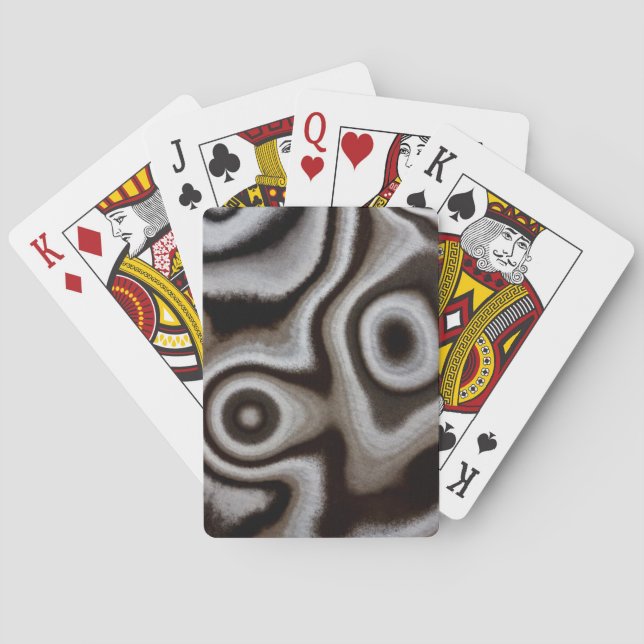 Black and white Jasper stone Playing Cards (Back)