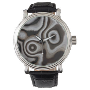 Black and white Jasper stone Watch