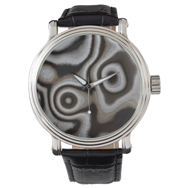 Black and white Jasper stone Watch (Front)