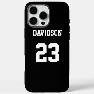 Black and White Jersey Custom iPhone 16 Pro Max Case