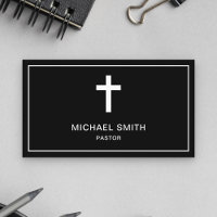 Black and White Jesus Christ Cross Pastor