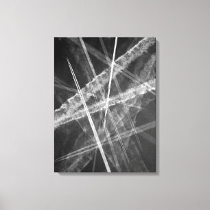 Black and white Jet Trails Canvas Print