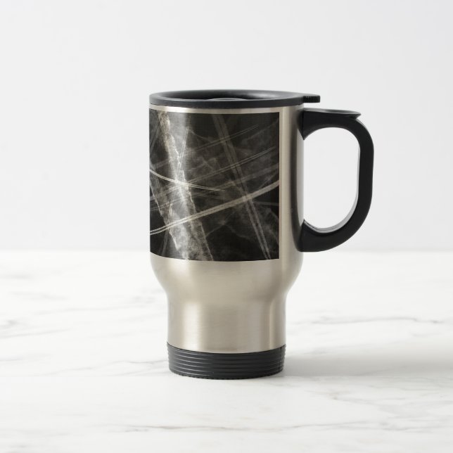 Black and white Jet Trails Travel Mug (Right)