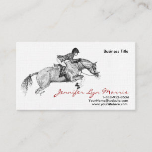 Black and White Jumer Horse Business Card