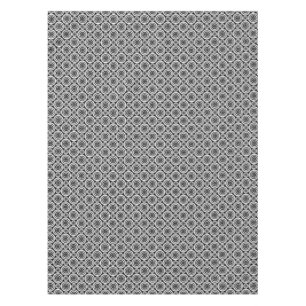 Black and White Kaleidoscope Pattern Modern Art Tablecloth