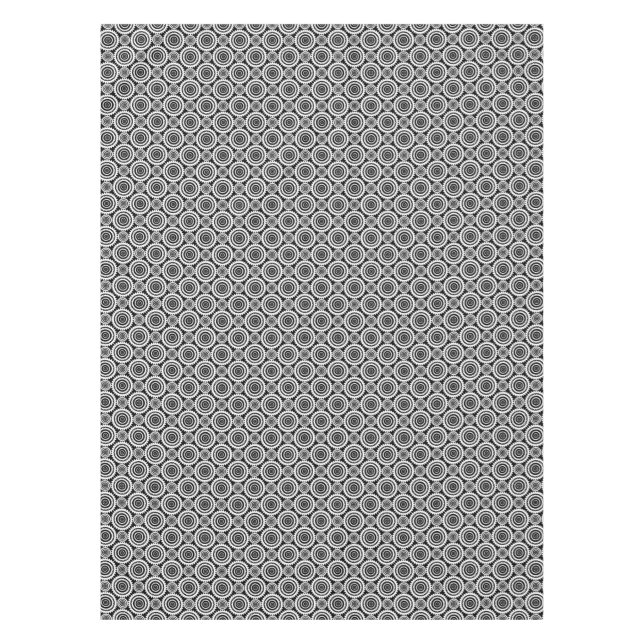 Black and White Kaleidoscope Pattern Modern Art Tablecloth (Front)