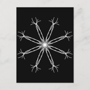 Black and White Kaleidoscope Star Postcard
