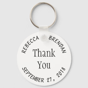 Black and White Key Chain Rings Wedding Text