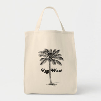 Black and White Key West Florida & Palm design Tote Bag