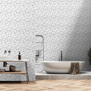 Black and White Kitchen Bakery Icon Wallpaper