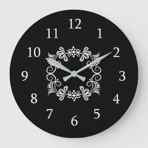 Black And White Kitchen Large Clock