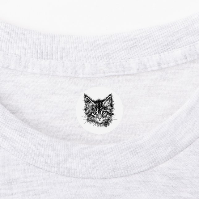 Black and White Kitten Face (Affixed)