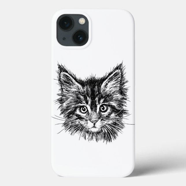 Black and White Kitten Face Case-Mate iPhone Case (Back)
