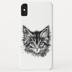 Black and White Kitten Face iPhone XS Max Case