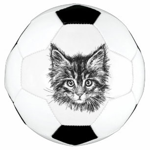 Black and White Kitten Face Football