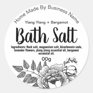 Black And White Labels For Homemade Bath Salt