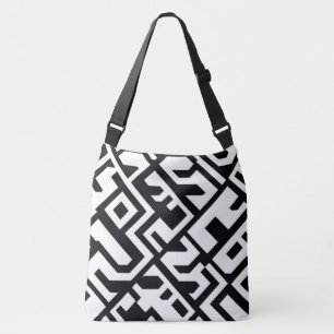 Black and White Labyrinth Crossbody Bag