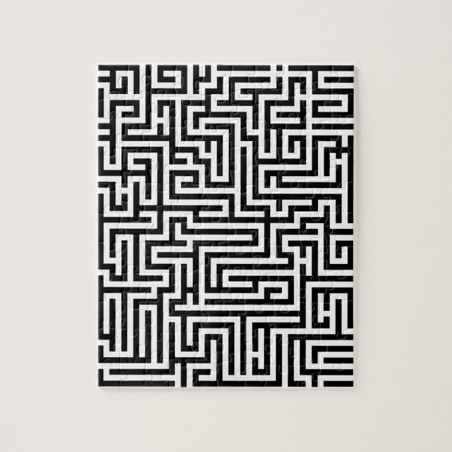 Black and white labyrinth maze jigsaw puzzle (Vertical)