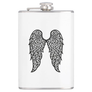 Black and White Lace Archangel Wings – Elegant Ang Hip Flask