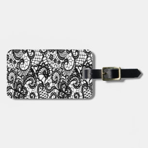 Black and White Lace BEautiful and Unique Luggage Tag