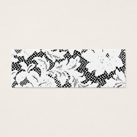 Black and White Lace Skinny Business Card Template