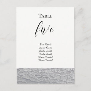 Black and White Lace Table Seating Card