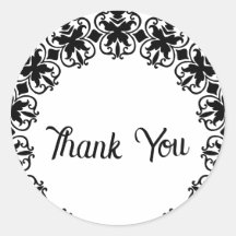 Black and White Lacey Thank You