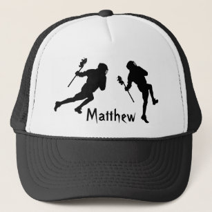 Black and White Lacrosse Sports Hat