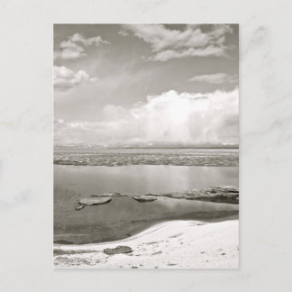 BLACK AND WHITE LAKE VIEW POSTCARD