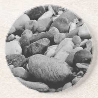 Black and White Lakeshore Beach Stones Coaster