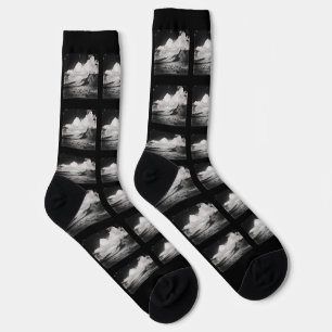 Black and White Landscape Mountain Photography Socks