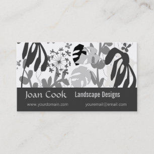 Black and White Landscaping Designs Business Card