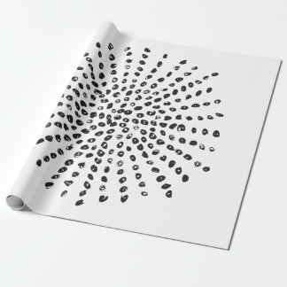 Black and White Large Dot Burst Pattern Gift Wrapping Paper