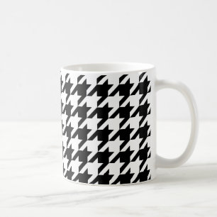 Black and White Large Houndstooth Pattern Coffee Mug