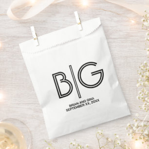 Black and White Large Initials Favour Bags
