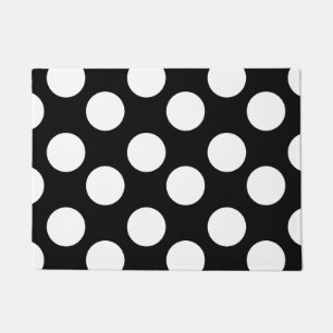 Black and White Large Polka Dot Doormat