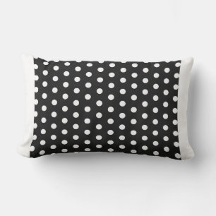 Black and white large polka dot pillow