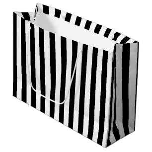 Black and White Large Size Vertical Stripes Large Gift Bag